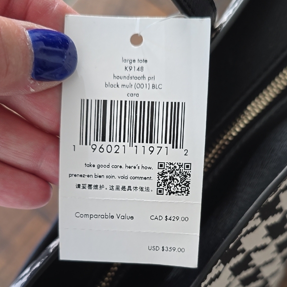 Michael Kors Houndstooth Tote in Black and White - Picture 7 of 10